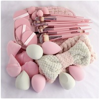 Ensemble de 40 outils de maquillage avec sac de voyage, trousse de maquillage avec pinceaux et éponges