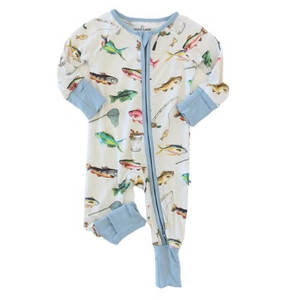 Combinaison pour bébé fille en bambou imprimé pêche RTS de haute qualité, vêtements pour enfants de 0 à 5 ans, bébé zippé - Product Image 2