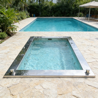 Piscines de massage en acier inoxydable Fenlin, jacuzzi extérieur avec éclairage LED, baignoire robuste, thérapie par jets d'eau