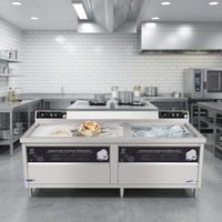 Lave-vaisselle ultrasonique commercial entièrement automatique avec stérilisation pour restaurant, hôtel, cantine