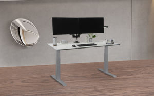 Meja pengangkat elektrik kantor desain Modern, Meja pengangkat dengan fitur yang dapat diperpanjang dan Panel kayu - Product Image 3