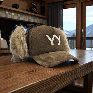 Cappellini da Baseball Neri con Ricamo a Lettere e Paraorecchie <span class=keywords><strong>in</strong></span> Pelliccia Sintetica per Autunno e Inverno, Alla Moda con Risvolto Protettivo per le Orecchie - Product Image 6