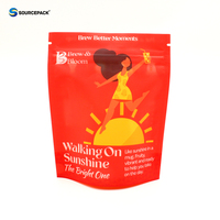 Emballage en sachet plastique personnalisé, sachet refermable à fermeture éclair, sachet autoportant refermable, emballage alimentaire pour en-cas