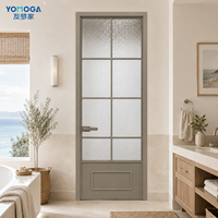 Puerta de Vidrio Esmerilado ODM para Baño, con Marco de Aluminio, para Pedidos al por Mayor