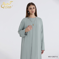 Ensemble Abaya Ouverte 2 Pièces Style Dubaï 2026 Couleur Unie avec Robe Intérieure Sans Manches – Fabrication Guangzhou