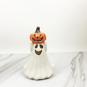 Fantasma in ceramica di fabbrica con decorazione di Halloween in ceramica divertente zucca - Product Image 3