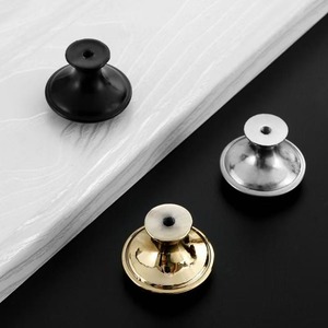Stainless Steel Furniture Handle Round Mushroom Shape Cabinet <b>Drawer</b> <b>Knob</b> Minimalist Design Durable No Drilling Required - Product Image 1