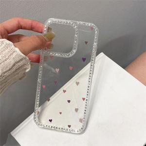 Coque pour iPhone 17 Pro Max, étui souple tendance et élégant avec un cœur scintillant et de grands trous, coque de téléphone antichoc - Product Image 3