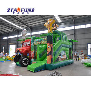 Château gonflable pour animaux de la jungle, toboggan gonflable, maison gonflable avec toboggan - Product Image 3