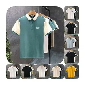 MT2053 High Quality Low MOQ Custom Printed Embroidery 220g Solid Color Plus Size Men's Polo Shirt