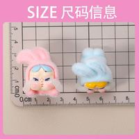 Porte-clés en résine pour bricolage avec poupée 3D et peluche pour décoration de maison de poupée