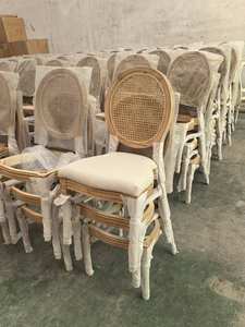 <span class=keywords><strong>Chaise</strong></span> de banquet nordique en rotin massif avec dossier en cannage, style <span class=keywords><strong>Louis</strong></span>, pour événements et mariages - Product Image 6