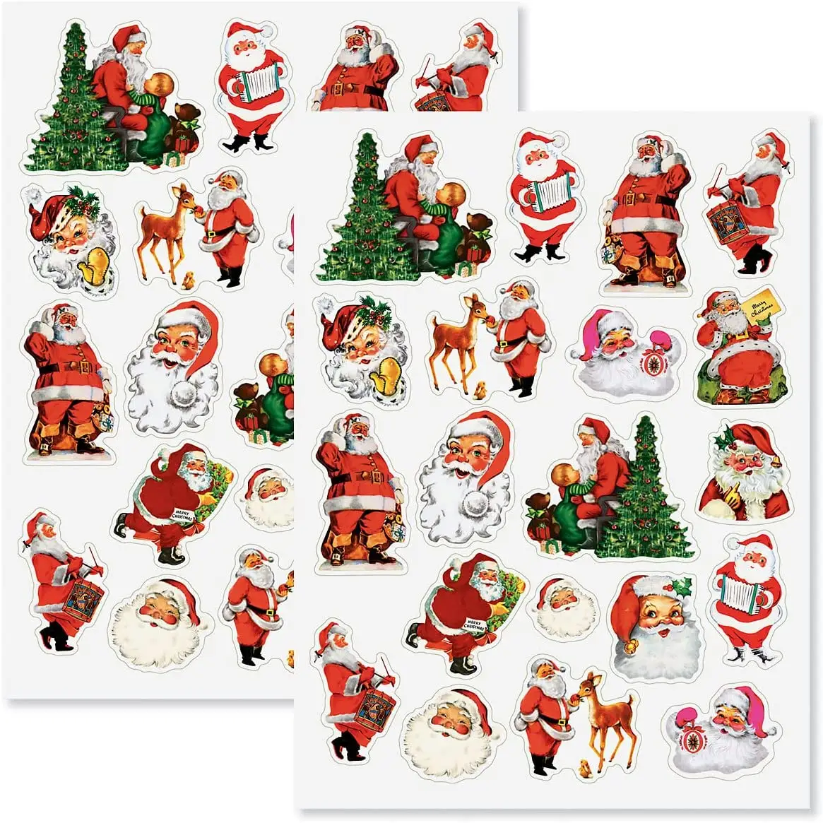 Reusable Christmas Stickers Christmas Tree Snowflake Deer Santa Claus PVC Sticker for Glass Windows