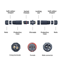 Connecteur rapide M20 mâle et femelle 2, 3, 4 broches, étanche IP68, connexion par vis, 25A 500V, pour éclairage LED extérieur