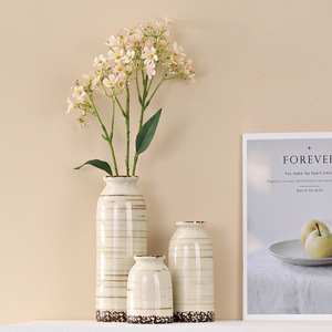Morandi Color Series Matt Ceramic Vase Large Medium <b>Small</b> Three Piece Set Modern Eco-friendly Dining <b>Table</b> <b>TV</b> Cabinet Ornament - Product Image 3