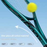 Raquette de tennis haut de gamme en fibre de carbone intégrale, cordage en nylon monobloc, grip G5, 100g+, pour joueurs intermédiaires et avancés, simples et doubles.