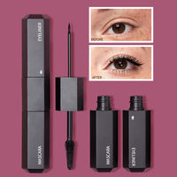 Pigmen Maskara Label Pribadi Terbaik, Eyeliner Cair Tahan Air, Kualitas Tinggi, 2 in 1 Maskara dan Eyeliner yang Dapat Disesuaikan