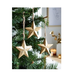 Ornements suspendus faits à la main modernes <span class=keywords><strong>en</strong></span> <span class=keywords><strong>bois</strong></span>, forme étoile, pour la cuisine, la chambre, le salon, décoration <span class=keywords><strong>de</strong></span> Noël, <span class=keywords><strong>pas</strong></span> chers, festifs - Product Image 6