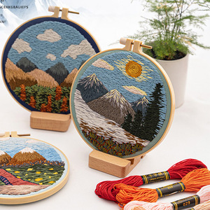Wool Cross Stitch Kit for Beginners DIY Embroidery Craft Set Handmade Needlework