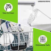 Roestvrijstalen knoflookpers met horizontaal ergonomisch handvat, handmatig, robuust, voor gladde aardappelpuree en babyvoeding