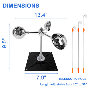 Solaire 360 °   Répulsif à oiseaux rotatif pour extérieur, multi-sons, effaroucheur automatique d'oiseaux, dispositif <span class=keywords><strong>anti</strong></span>-pigeons, lutte contre les parasites - Product Image 6