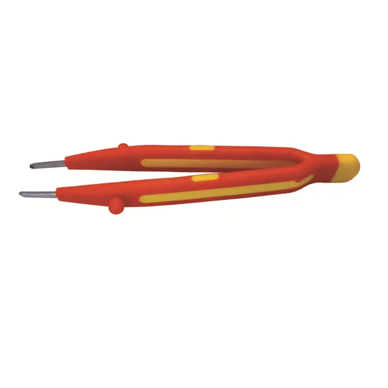 S621B SFREYA VDE 1000V outils d'isolation isolés pince à épiler de précision double couleur (avec dents) pour électricien