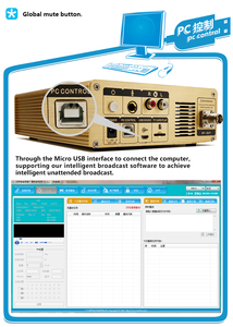 NIO-T35M 35W không dây <span class=keywords><strong>Mini</strong></span> <span class=keywords><strong>FM</strong></span> phát âm thanh 87.5-108MHz lossless Stereo trạm âm nhạc phát sóng 3-25km phạm vi Vàng điện - Product Image 3
