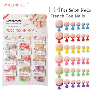 Aierfei cổ điển Pháp Toe cardnail Thiết kế 12 túi hình vuông Gel Nail Mẹo Hot Bán móng tay giả bán buôn - Product Image 6