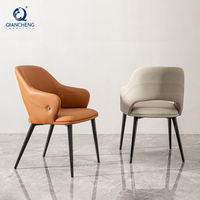 QIANCHENG – chaises de salle à manger en velours blanc, meubles de restaurant, café, hôtel, en acier inoxydable