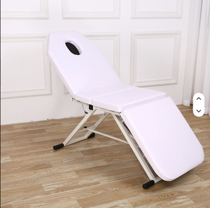Table de massage pliable rose avec appui-tête intégré, matériau PU, structure métallique, mobilier de salon pour soins de beauté et traitements faciaux - Product Image 5