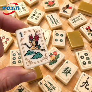 Fichas de Mahjong de Acrílico Grabado de Lujo con Diseño de Leopardo y Carey, 4 Capas, 1.24*0.91*0.63 Pulgadas, 160 Unidades - Product Image 1