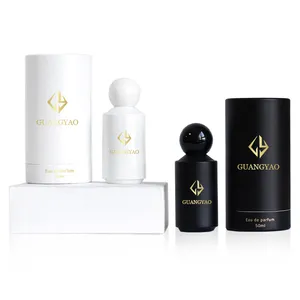 Hoge Kwaliteit Cilinder Transparante Parfum Fles Oem 50 Ml Glazen Parfum Fles Met Gift Box Pomp Sproeier