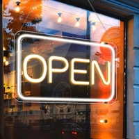 Panneau d'ouverture néon LED Décoration de vitrine lumineuse pour vitrine de magasin Panneau d'ouverture d'entreprise accrocheur
