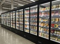 Réfrigérateur vitrine vertical à 2 portes en verre pour supermarché, boissons et aliments