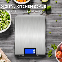 Balance électronique numérique de cuisine à écran tactile, en acier inoxydable, pour aliments et régime alimentaire