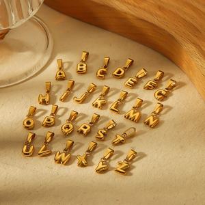 Free Style Stainless Steel 18K Gold Plated Mini Bubble Alphabet Pendant DIY Alphabet Pendant Necklace Fashion Pendants <strong>Charms</strong> - Product Image 3