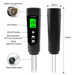 เครื่องวัดค่าความชื้นในดินแบบดิจิตอล S-1000 กันน้ำ 3 in 1 เครื่องวัดค่าการนำไฟฟ้าในดิน (EC) - Product Image 2