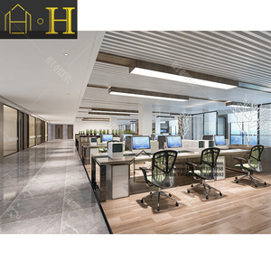 Estación de trabajo de oficina moderna, muebles con forma de <span class=keywords><strong>onda</strong></span>, escaparate, vitrinas de exhibición, centro de llamadas de madera, estación de trabajo con estantes de esquina sh - Product Image 4