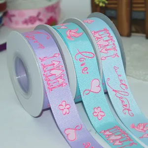 Gordon Ribbons 1inch 2.5cm Printed Customized Grosgrain Ribbon With Logo In different Color Available For Valentine's Day