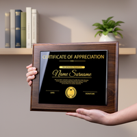 Plaque de récompense personnalisée en bois massif poli de haute qualité, écologique, imprimée UV et gravée, pour cadeaux de bienvenue, entreprises et bien-être public