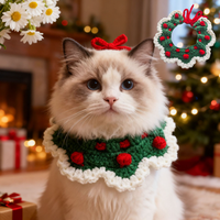 Collier pour animaux de compagnie tissé doux et adorable, comme accessoires pour chats et chiens, écharpes multifonctionnelles pour chats et chiens, comme cadeaux de Noël pour la famille et les amis