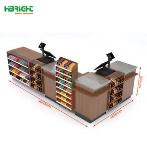 Mostrador de Caja Personalizable Highbright con Acabados de Mármol y Madera para Supermercados y Comercios - Product Image 1