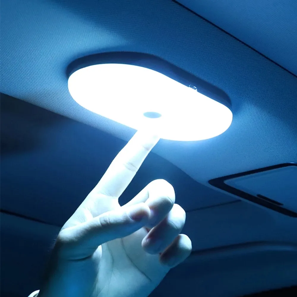 Luz LED magnética para Interior de coche, lámpara de iluminación de emergencia, recargable, para techo, lectura, maletero, Ambiental