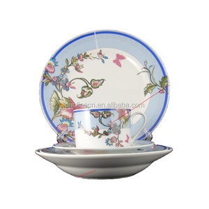 Service de table en céramique en porcelaine à motif floral de luxe, vaisselle bon marché en gros, blanc, 20/30 pièces, ensembles de vaisselle - Product Image 2