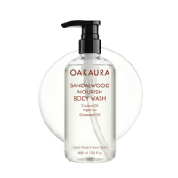 OAKAURA 400ml Gel Douche Parfum Bois de Santal Nourrissant, Parfum de Luxe Longue Durée, Mélange d'Huiles Botaniques