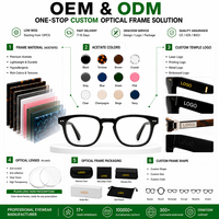Lunettes optiques unisexes en acétate à double pont avec logo personnalisé, verres transparents et détails de rivets métalliques