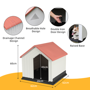 บ้านสุนัขขนาดใหญ่หรูหรา กันน้ำ สำหรับกลางแจ้ง พร้อมพื้นที่ห้องนั่งเล่น ลายเรียบหรู บ้านสุนัขพลาสติกสำหรับในบ้าน MOQ ต่ำ - Product Image 2