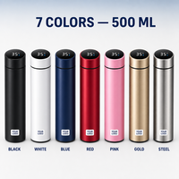 Gobelet isotherme sous vide en acier inoxydable 304 de 500 ml avec affichage de la température et infuseur à thé – Cadeau d'affaires, bureau, voiture