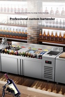 Poste de travail mobile à prix compétitif table de cocktail en acier inoxydable bar barman mobile extérieur