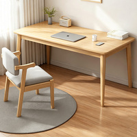 Bureau d'ordinateur - Bureau d'étude et de travail pour étudiant, table rectangulaire simple avec pieds en bois massif, bureau de chambre à coucher.